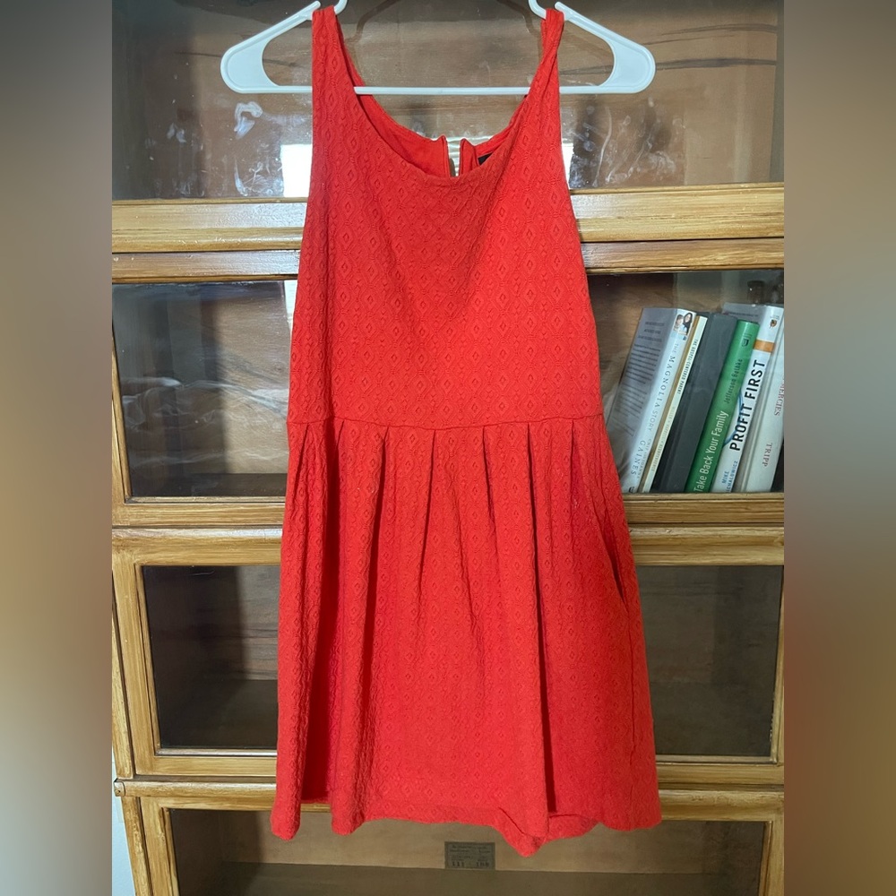 Anthropologie Vibrant Red Textured Dress